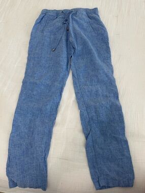 Lilly Pulitzer Blue Linen Drawstring Pants